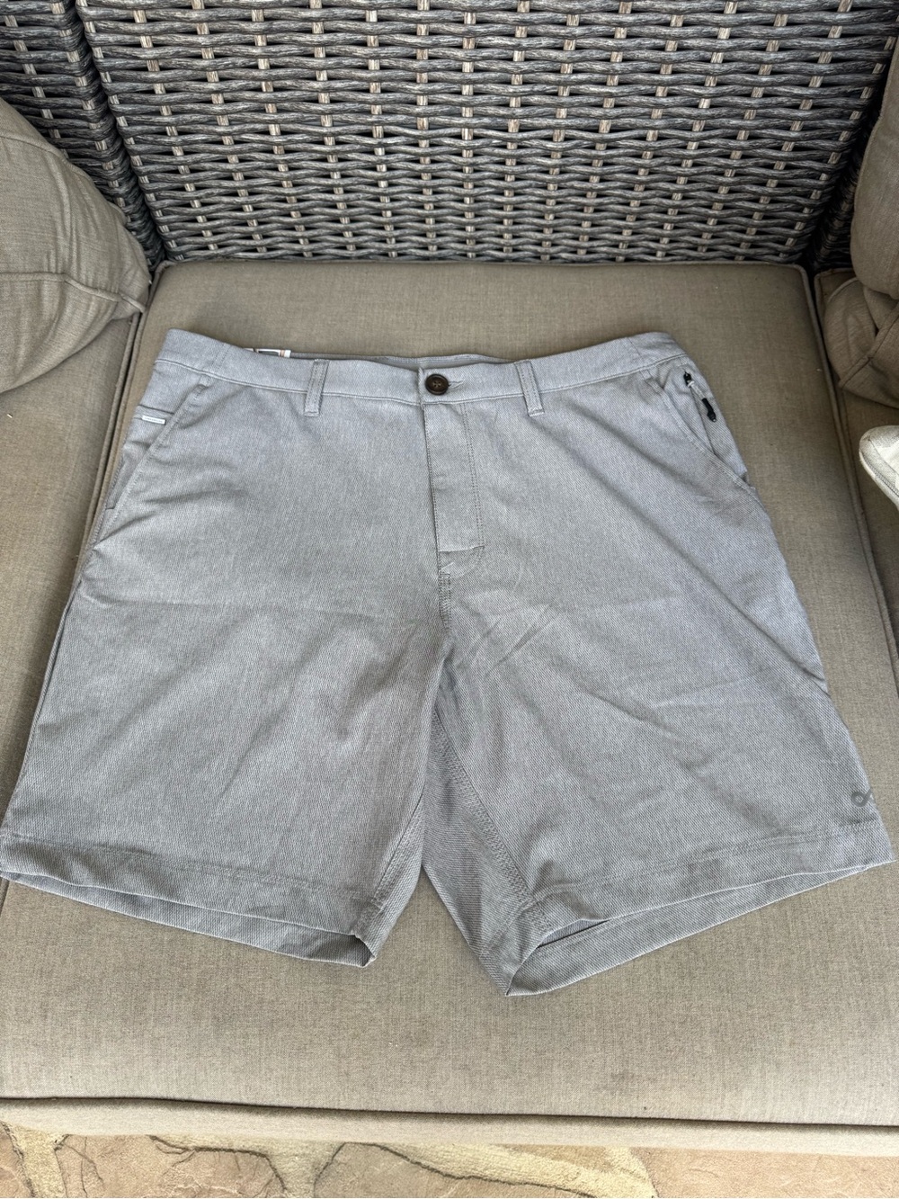 Infinity Linearflex, Flat-Front, Light Gray, Shorts with Stretch Comfort,Size 36